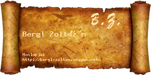 Bergl Zoltán névjegykártya